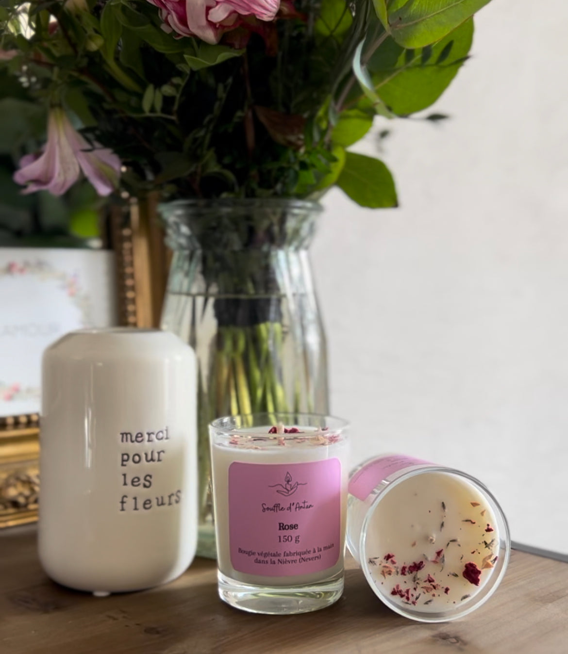 Bougie rose  150g