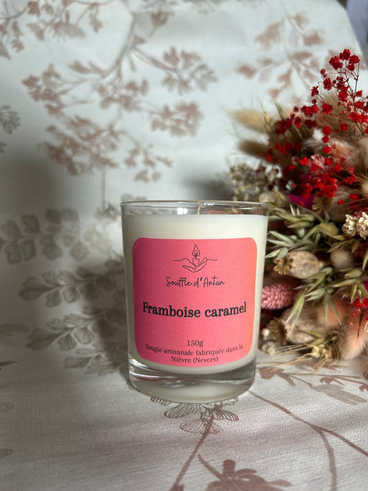 Bougie framboise caramel  150g