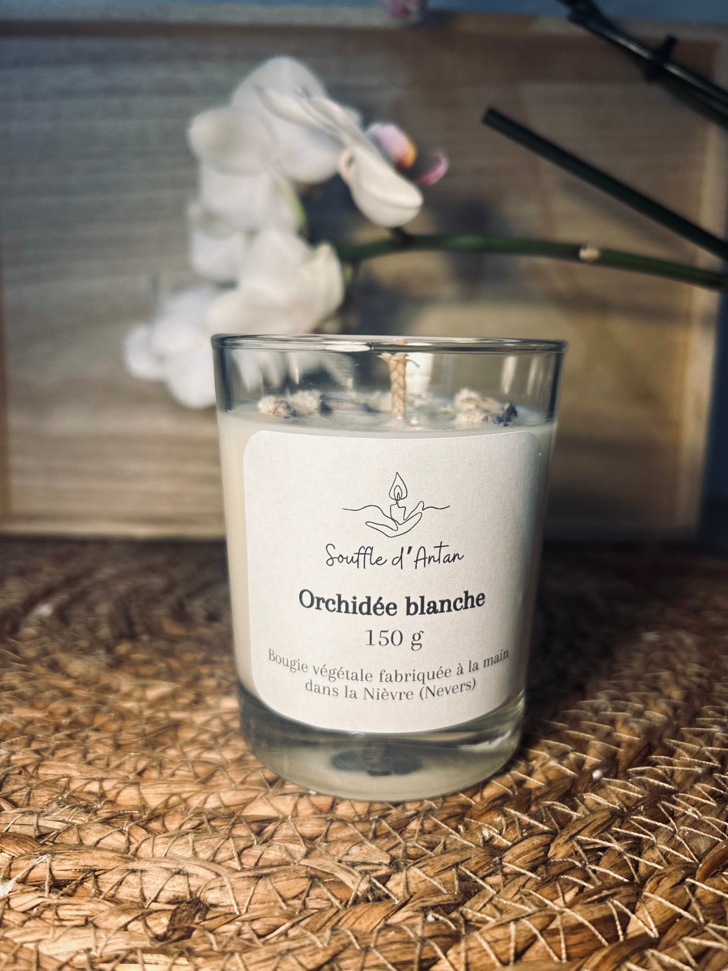 Bougie orchidée blanche 150g