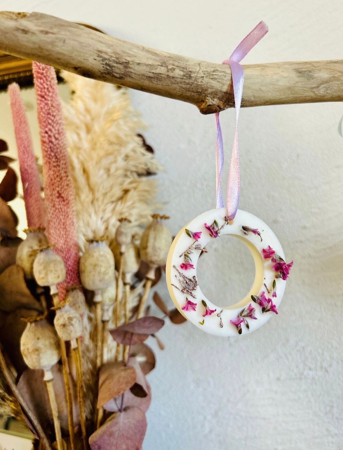Suspension parfumée anneau - fleur de coton