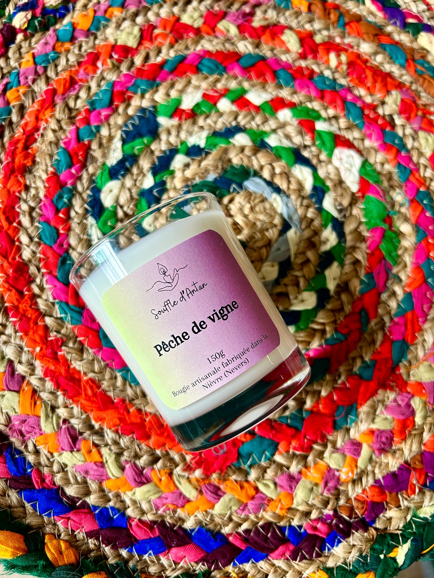 Bougie pêche de vigne 150g