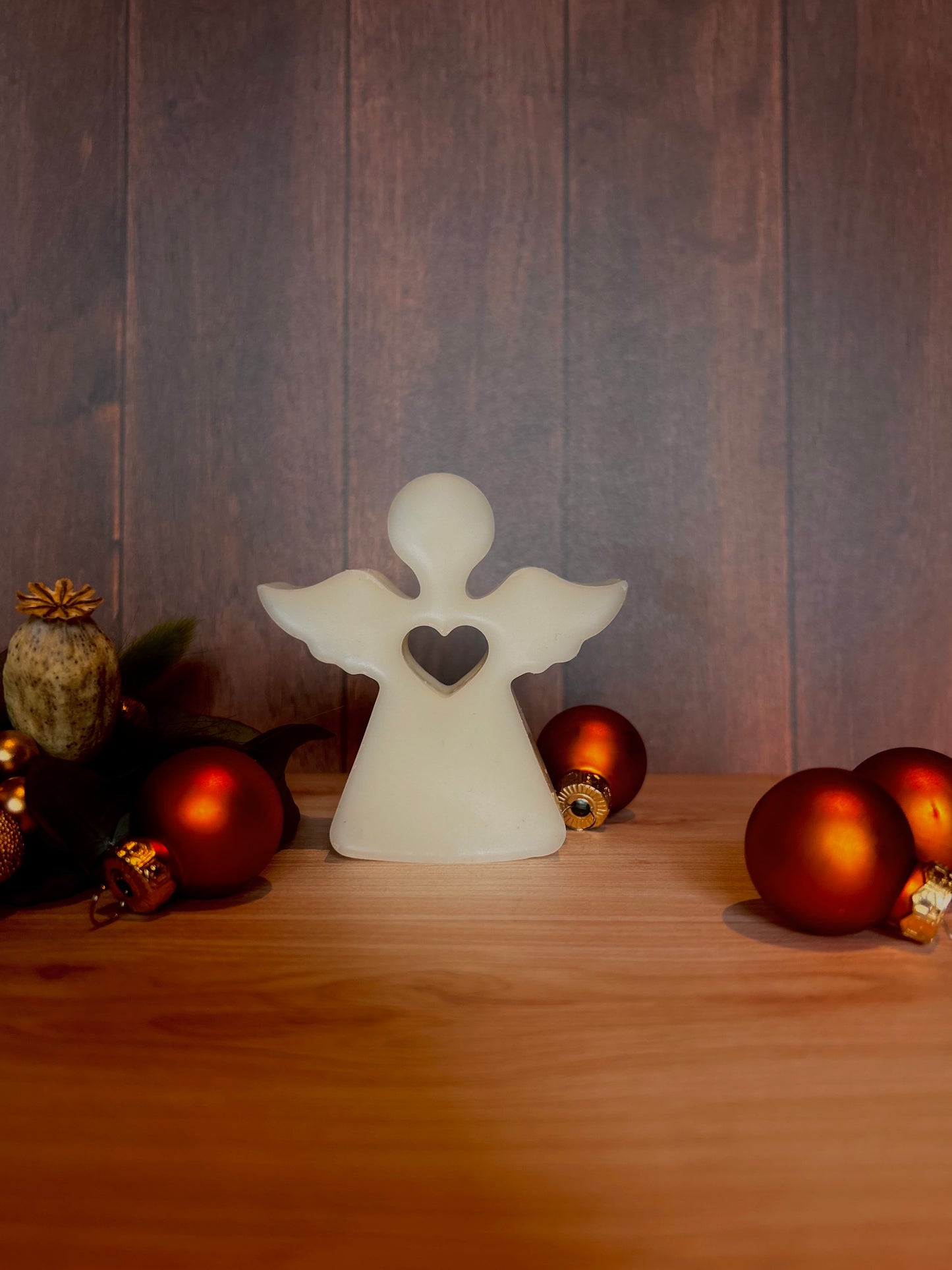 Fondant Ange en cire d'olivier - Lumière de Noël - parfum Fleur de coton