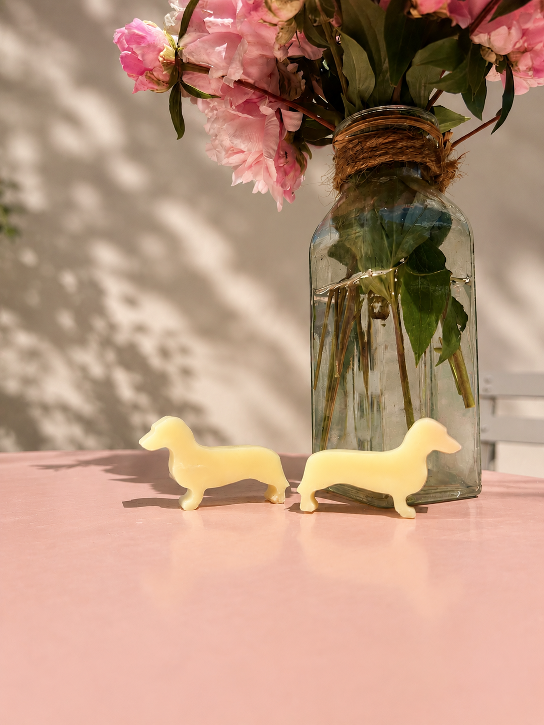 Fondant forme teckel fleur de coton