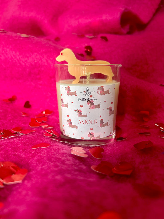 Bougie St Valentin teckel